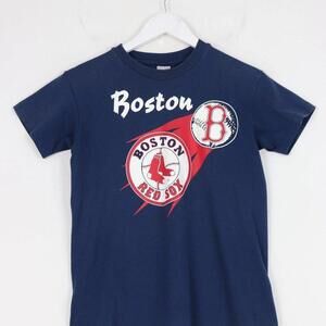 Boston Red Sox T Shirt Blue Mlb Baseball Retro Tee H790